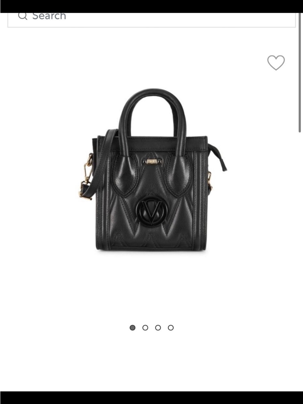 Valentino By Mario Valentino Black Quilted Satchel Crossbody Bag